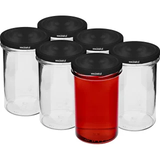Enkel krukke 545ml (fi 82) - med sort låg, 6 stk. – photo 2