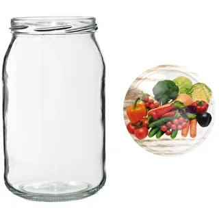 Glas TO 900 ml med farvet låg fi82/6 - 6 stk. – photo 13