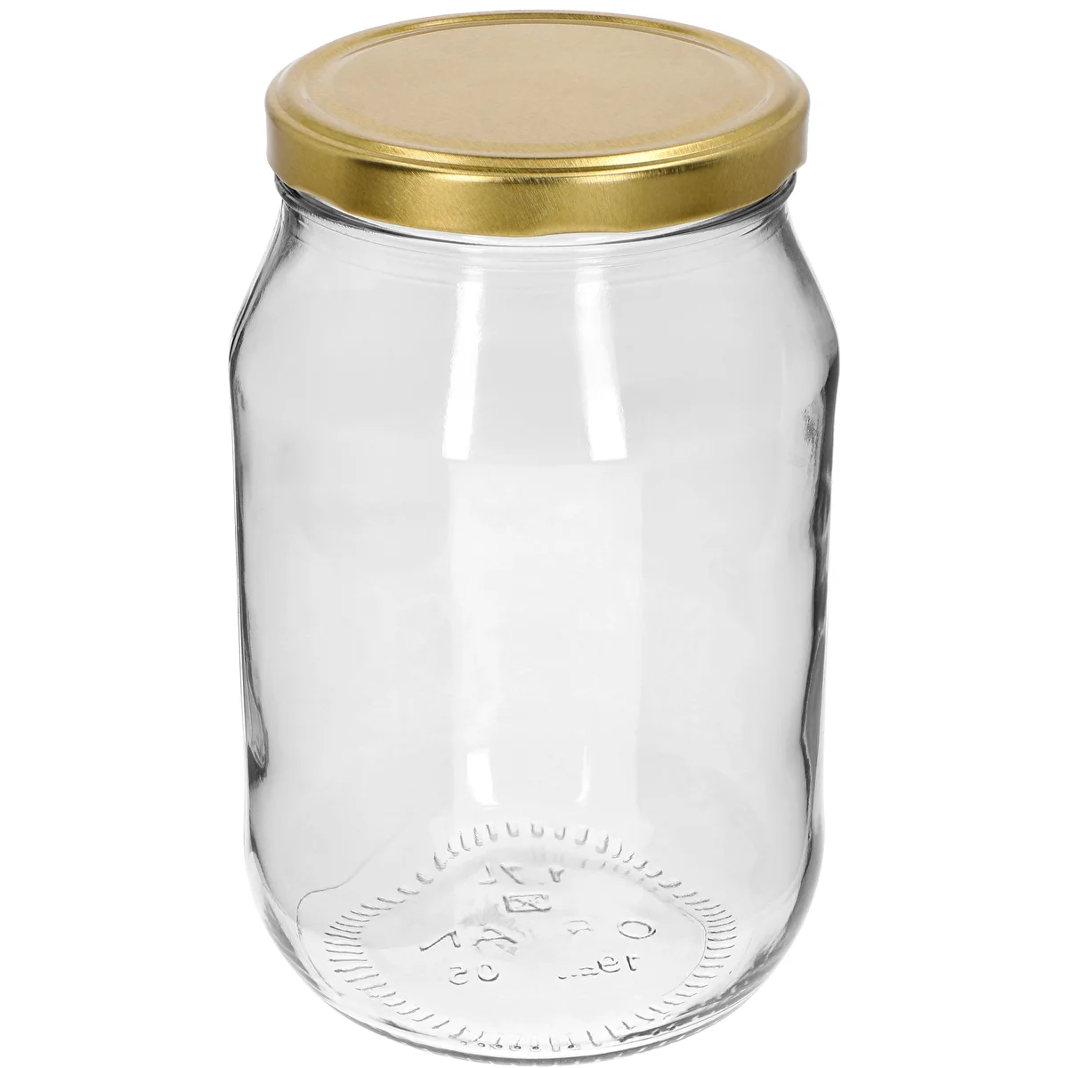 Twist-off-glas 1,7 L med gyldent låg fi 100/6, 1 stk.