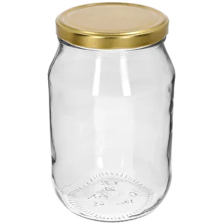 Twist-off-glas 1,7 L med gyldent låg fi 100/6, 1 stk.