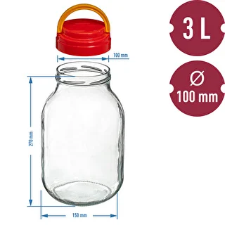 Krukke TO 3 L med plastiklåg + tang fi 100 – photo 6