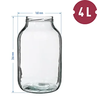 Krukke 4 L, farvet låg + gaffel eller tang – photo 5