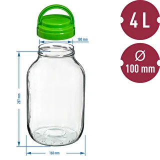 Krukke TO 4 L med plastiklåg + tang fi 100 – photo 6