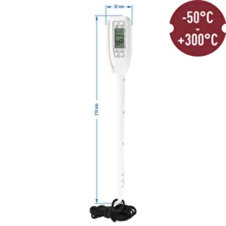 Elektronisk køkkentermometer (-50°C til +300°C) med etui, hvid – photo 2
