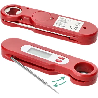 Elektronisk madlavningstermometer med sammenklappelig føler (-50/+300℃), rød – photo 4