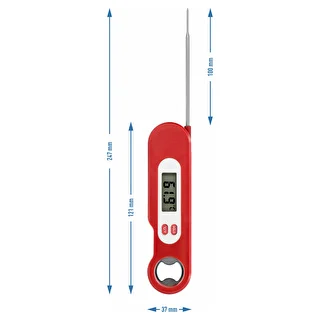 Elektronisk madlavningstermometer med sammenklappelig føler (-50/+300℃), rød – photo 5