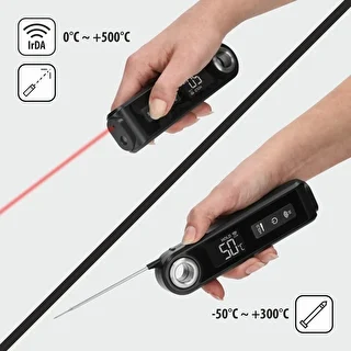 Infrarødt køkkentermometer, kompakt, med foldbar sonde – photo 6