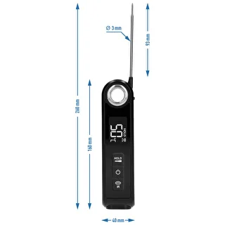 Infrarødt køkkentermometer, kompakt, med foldbar sonde – photo 11