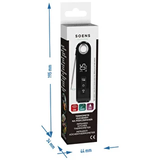 Infrarødt køkkentermometer, kompakt, med foldbar sonde – photo 12