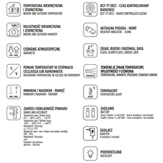 RCC vejrstation – elektronisk, oplyst, trådløs, sensor, sort – photo 10