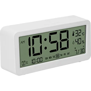 Elektronisk vejrstation Soens – hvid, med ur og kalender – photo 1
