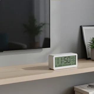 Elektronisk vejrstation Soens – hvid, med ur og kalender – photo 9