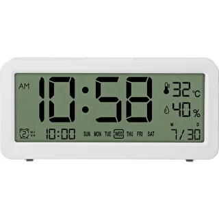 Elektronisk vejrstation Soens – hvid, med ur og kalender – photo 2