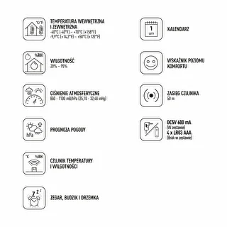 Vejrstation (RCC,DCF) - elektronisk, trådløs, oplyst, sensor, hvid – photo 9