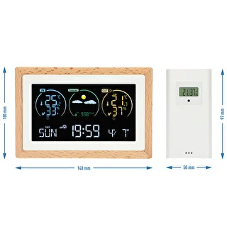 Vejrstation (RCC,DCF) - elektronisk, trådløs, oplyst, sensor, hvid – photo 14