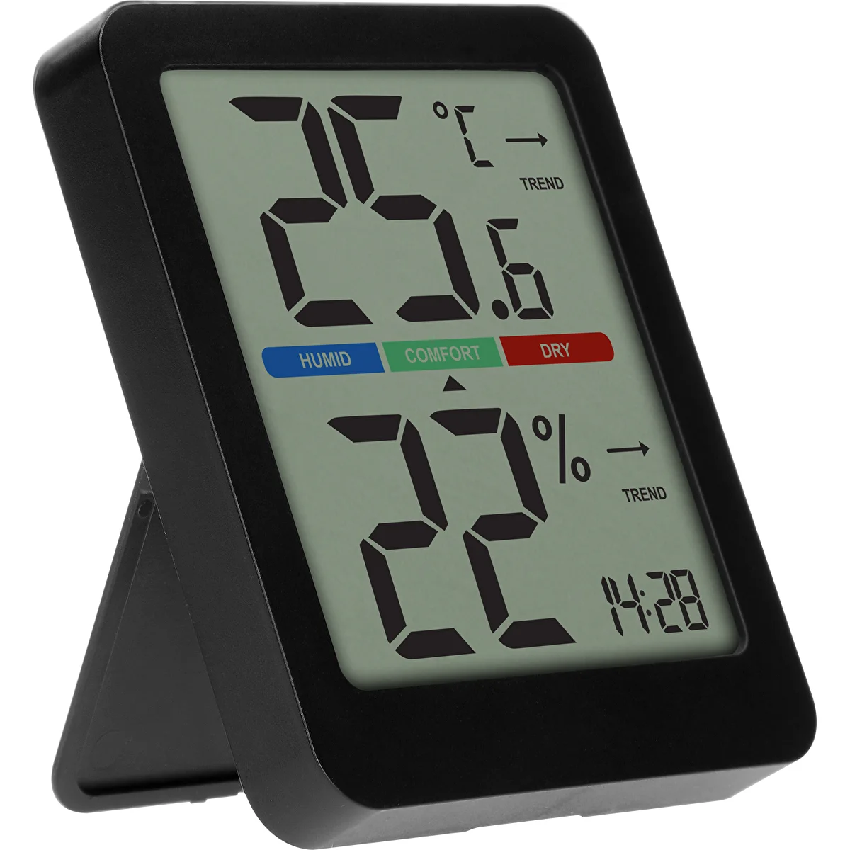 Elektronisk rumtermometer, sort