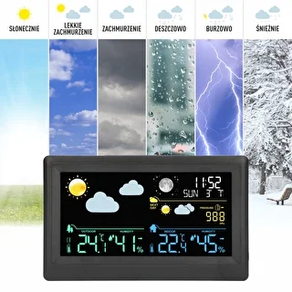 Elektronisk vejrstation – trådløs, med sensor, sort – photo 9