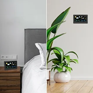 Elektronisk vejrstation – trådløs, med sensor, sort – photo 11