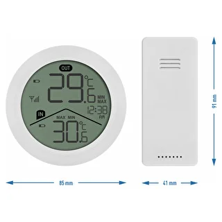 Elektronisk termometer fra Soens – med ekstern sensor, rundt, hvidt – photo 5