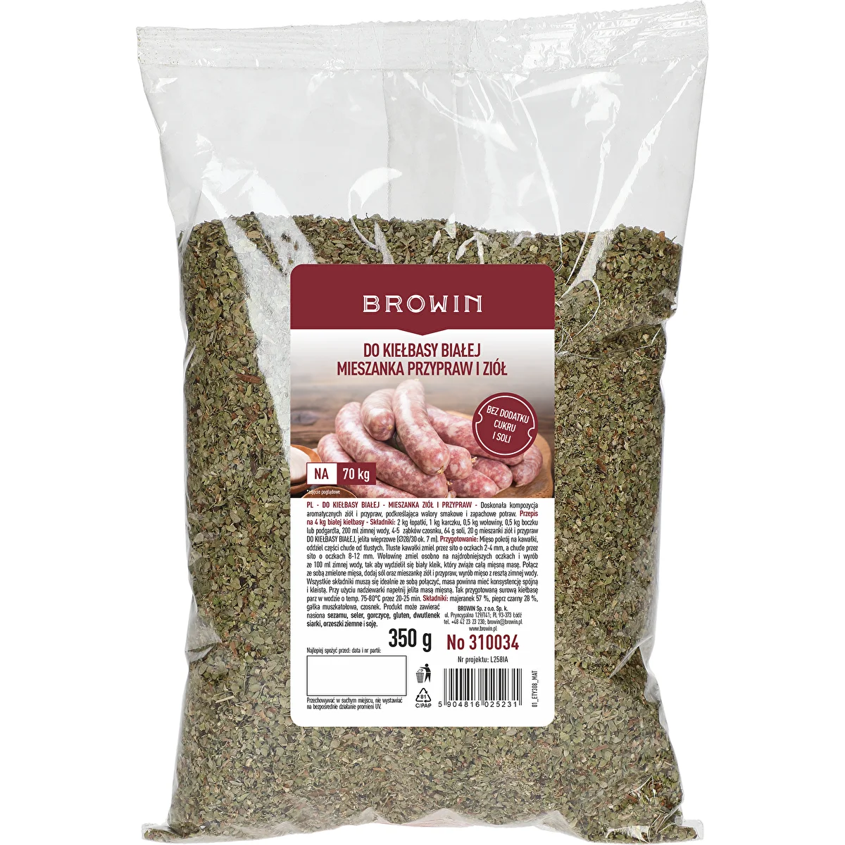 Til hvid pølse - krydderi- og urteblanding, 350 g