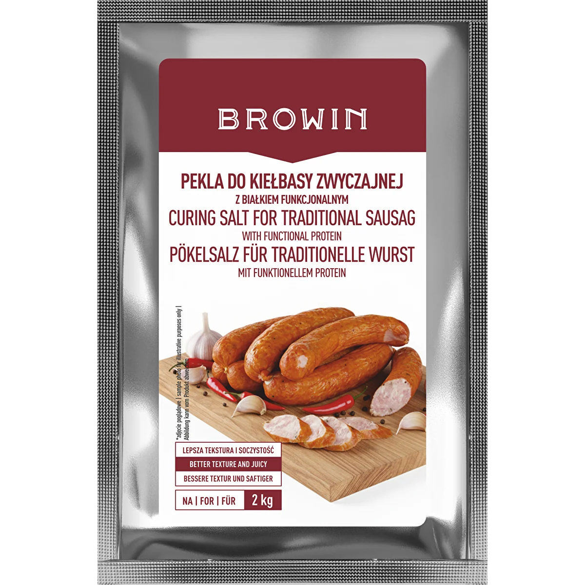 Peklosól - Pekelblanding til kiełbasa zwyczajna, med funktionelt protein, 64 g