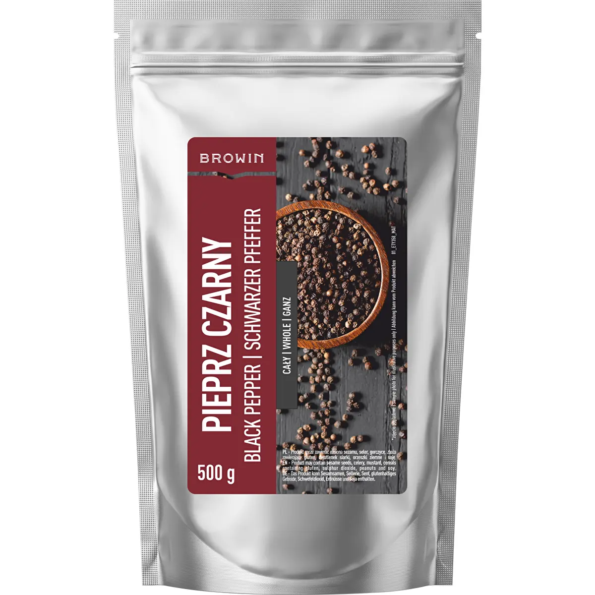 Sort peber, hele peberkorn, 500 g