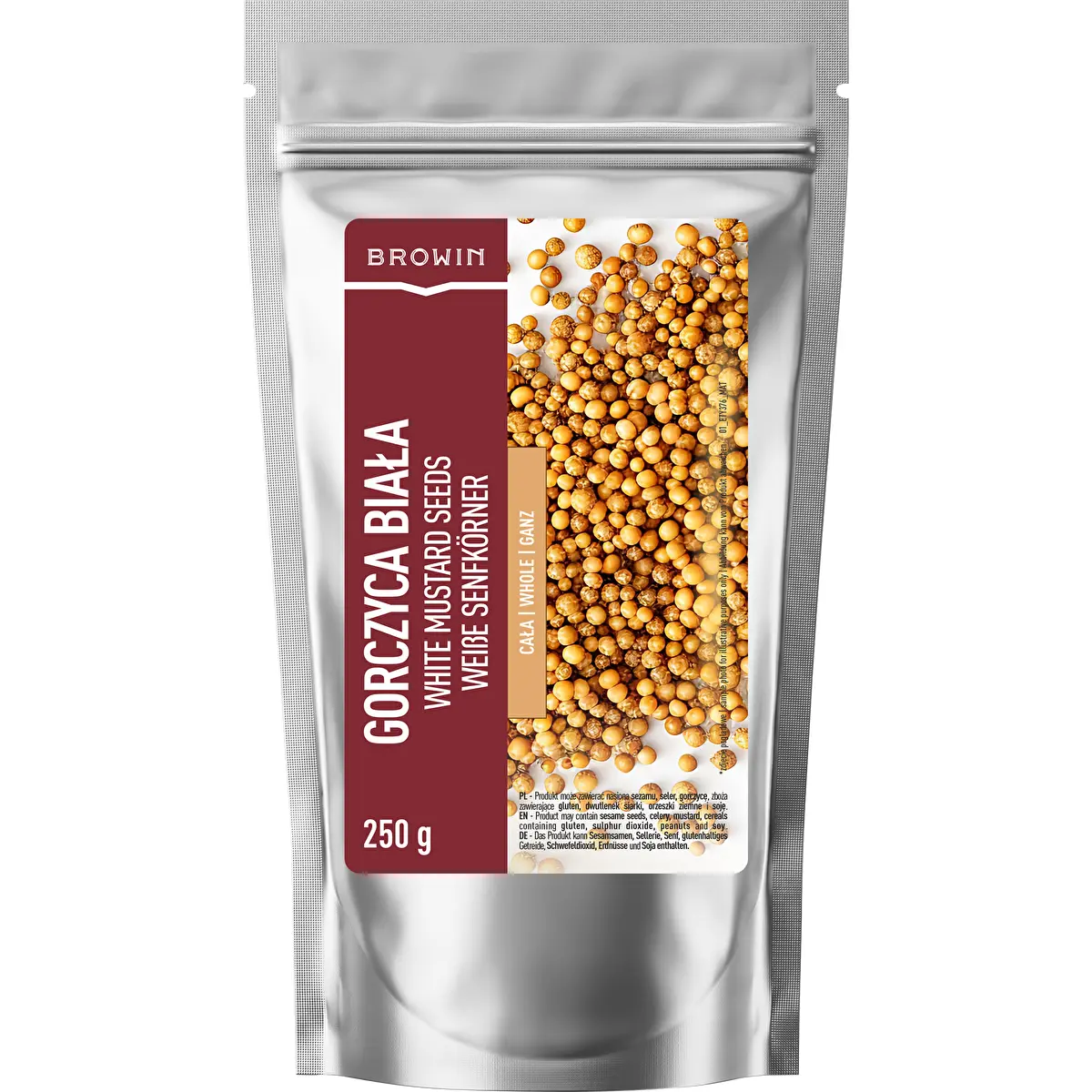 Gule sennepsfrø, hele, 250 g
