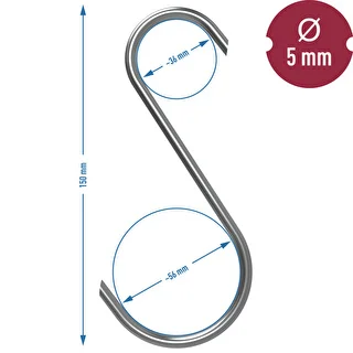 S-kroge til røgning – spids skåret i 45°, 5 mm x 150 mm, 5 stk. – photo 7