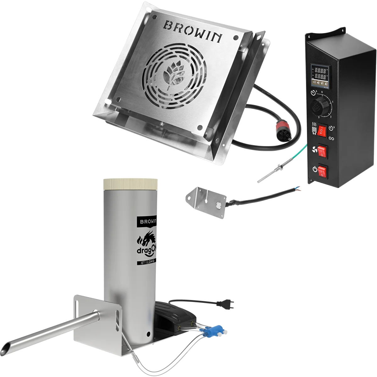 DragON sæt til røgeovn - elektriske moduler med digital controller og røg generator JET 1 LONG