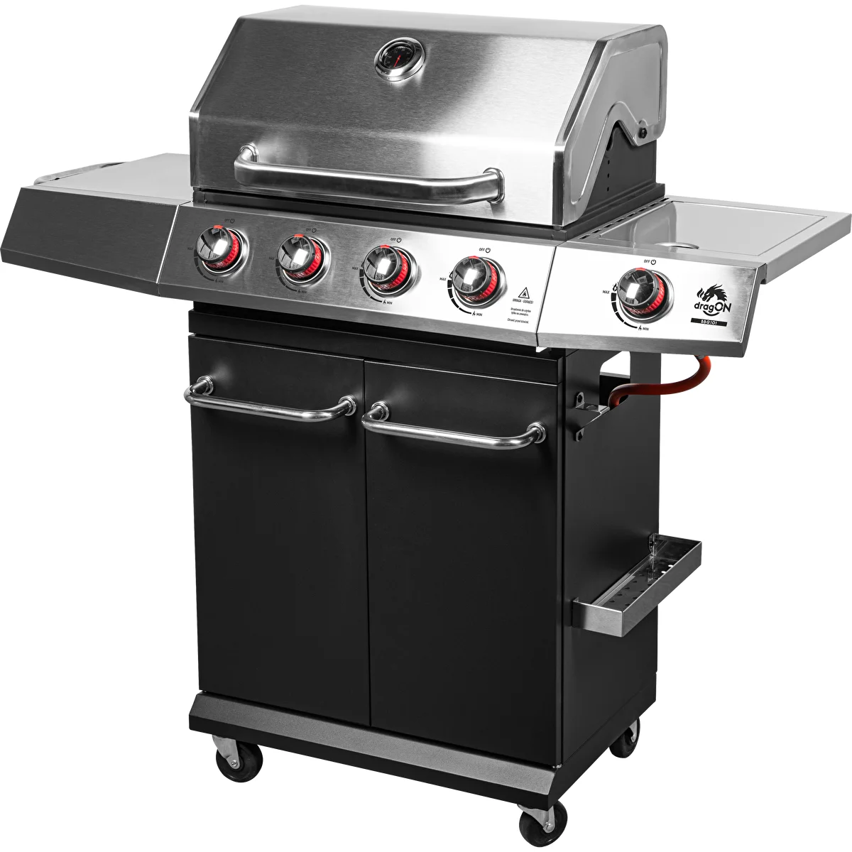 Gasgrill dragON BBQ101, 11,7 kW, sort-sølv