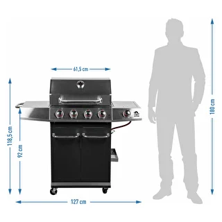 Gasgrill dragON BBQ101, 11,7 kW, sort-sølv – photo 10