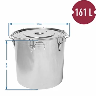 Beholder i rustfrit stål 161 L med låg – photo 6