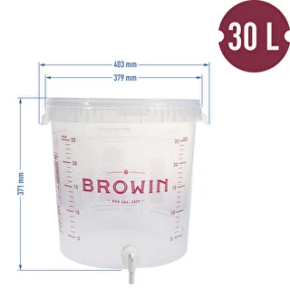 Gæringsbeholder 30 L med låg og hane – photo 13