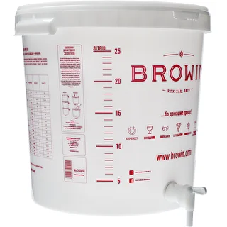Fermenteringsbeholder 30 L med låg, hane og rør UA – photo 5