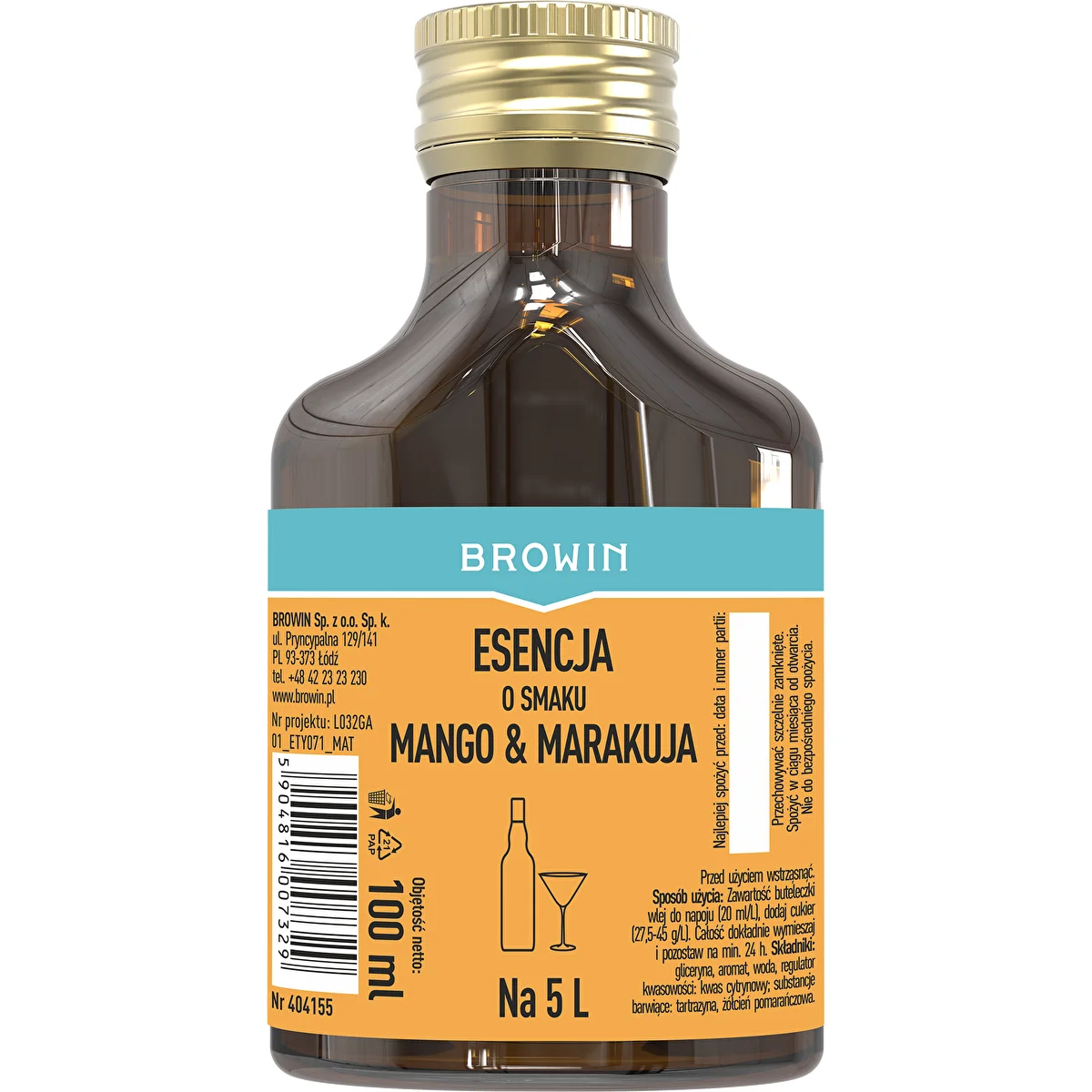 Essens med mango & passionfrugt smag til 5 L, 100 ml