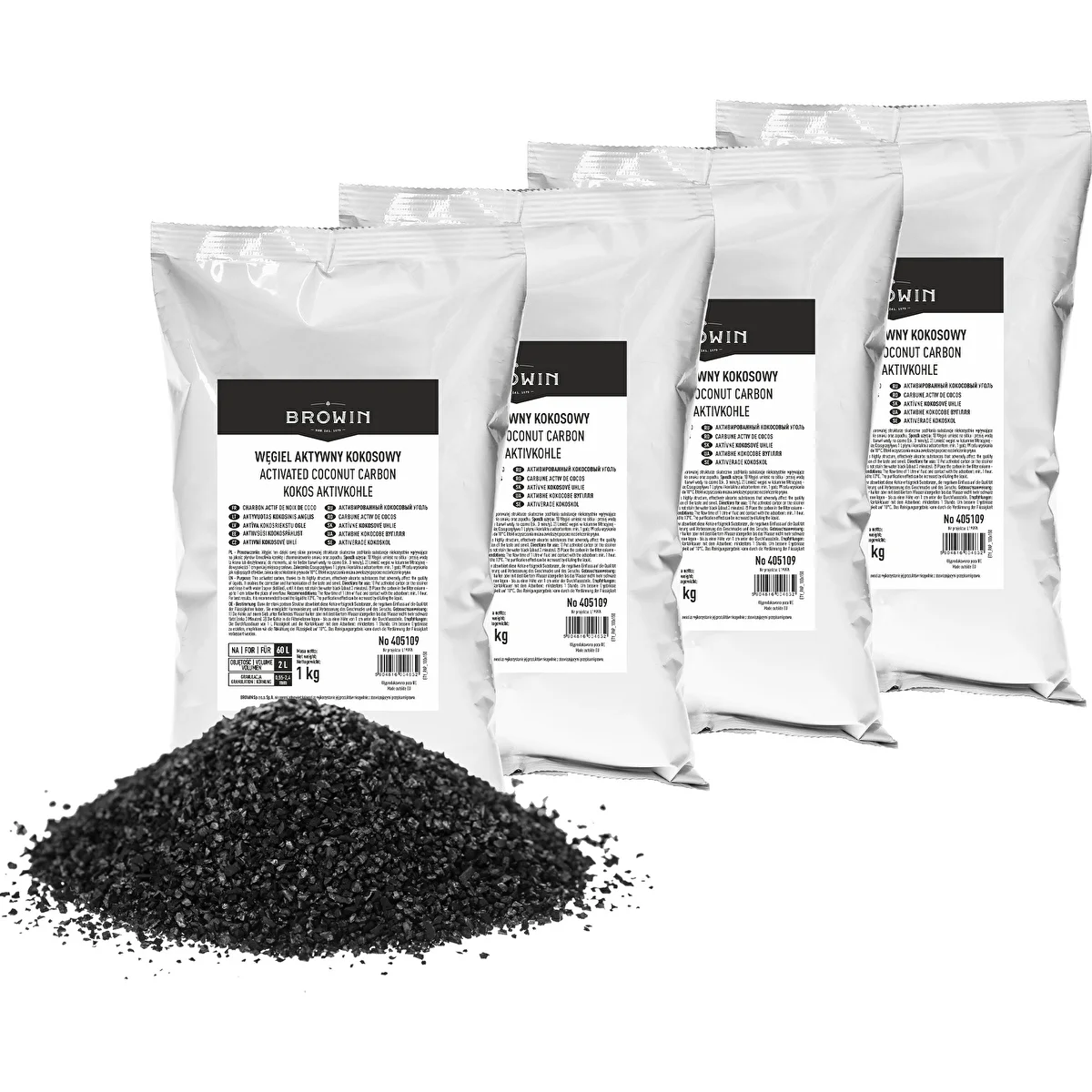 Aktivt kokoskul 1 kg x 4 - sæt