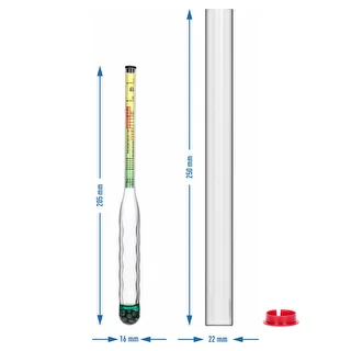 Uknuseligt salinometer med måleglas, måleområde: 0–300 g salt/L – photo 4