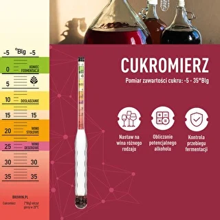 Brudsikkert sakkarometer med prøveglas, måleområde: -5–35°Blg – photo 6