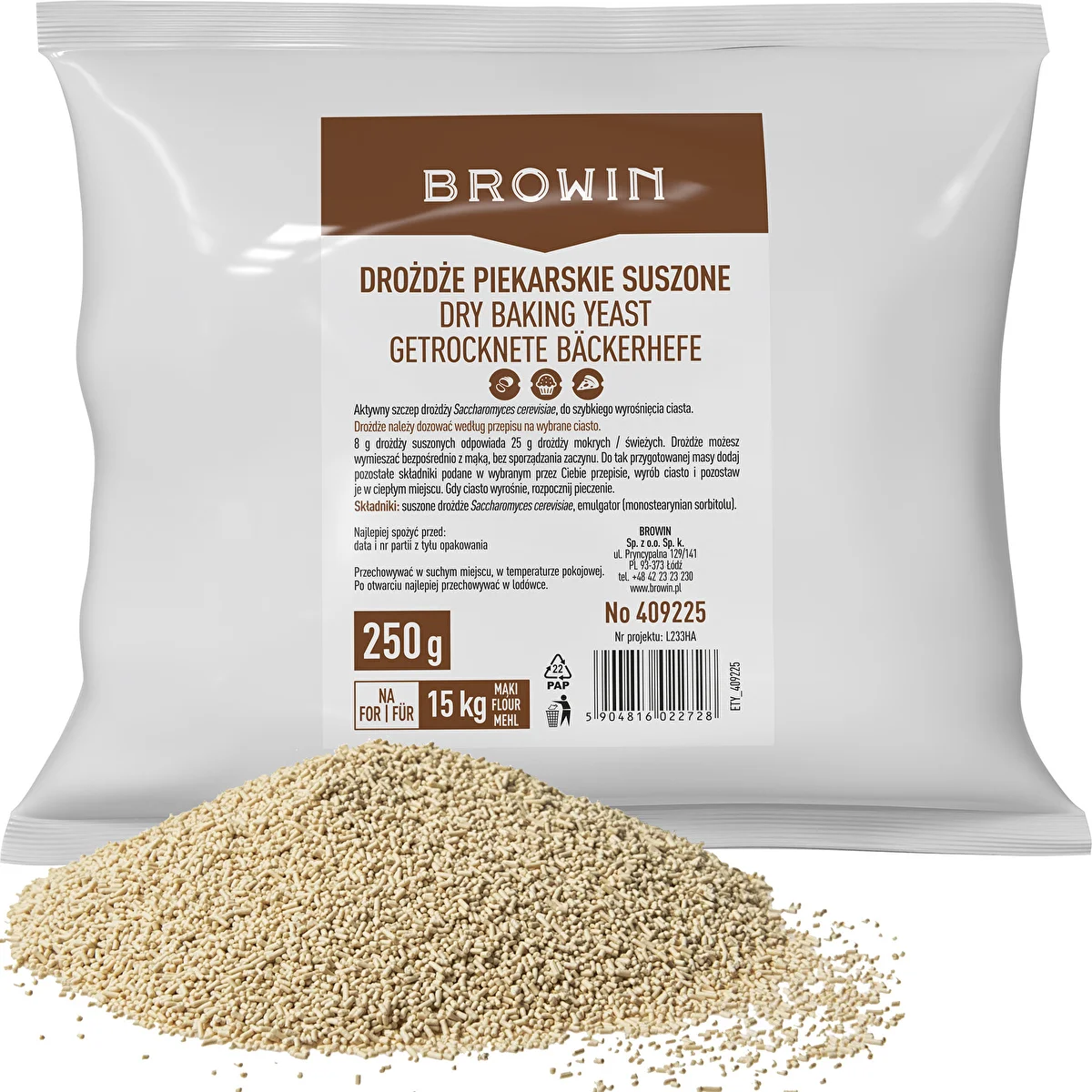 Tørret bagegær, 250g