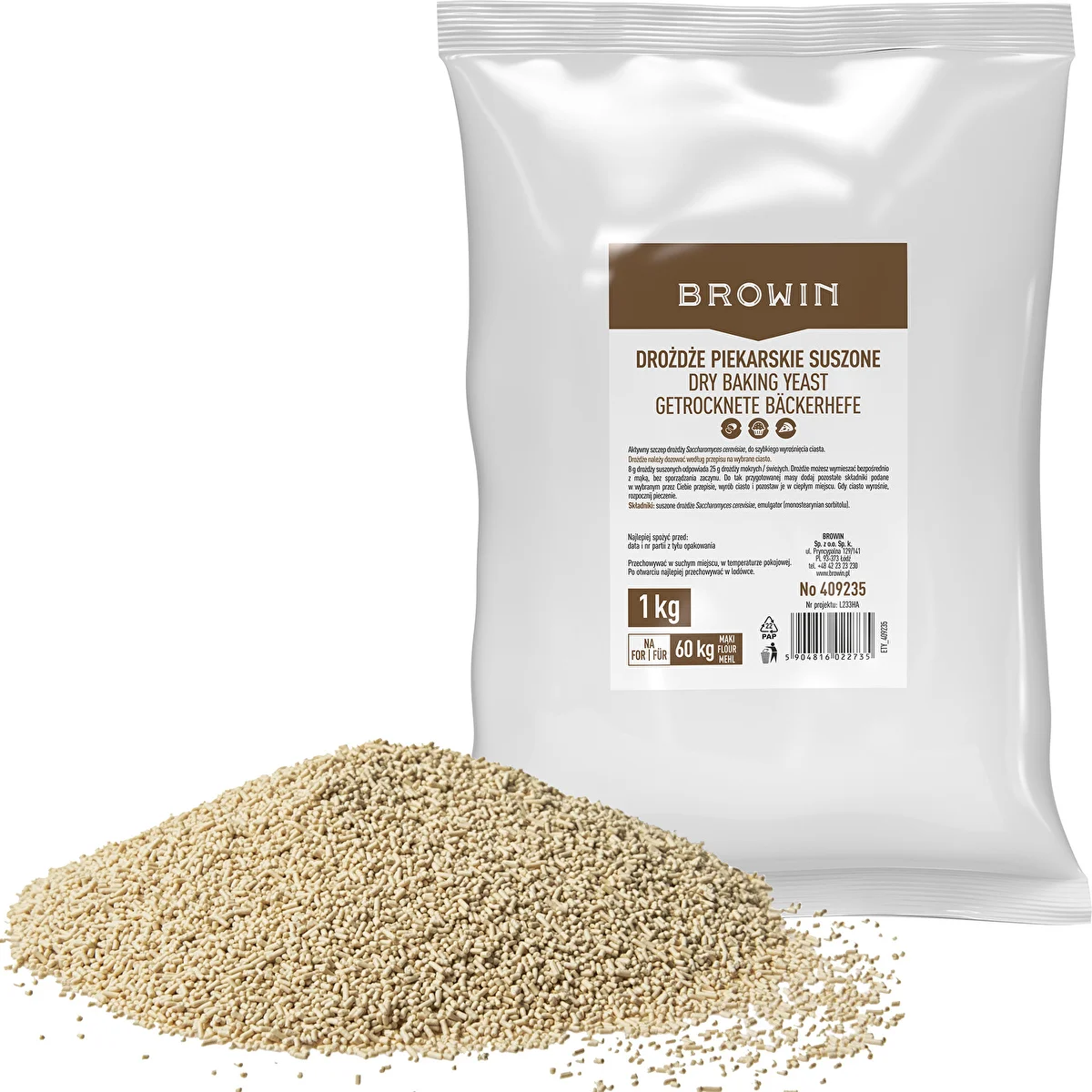Tørret bagegær, 1 kg