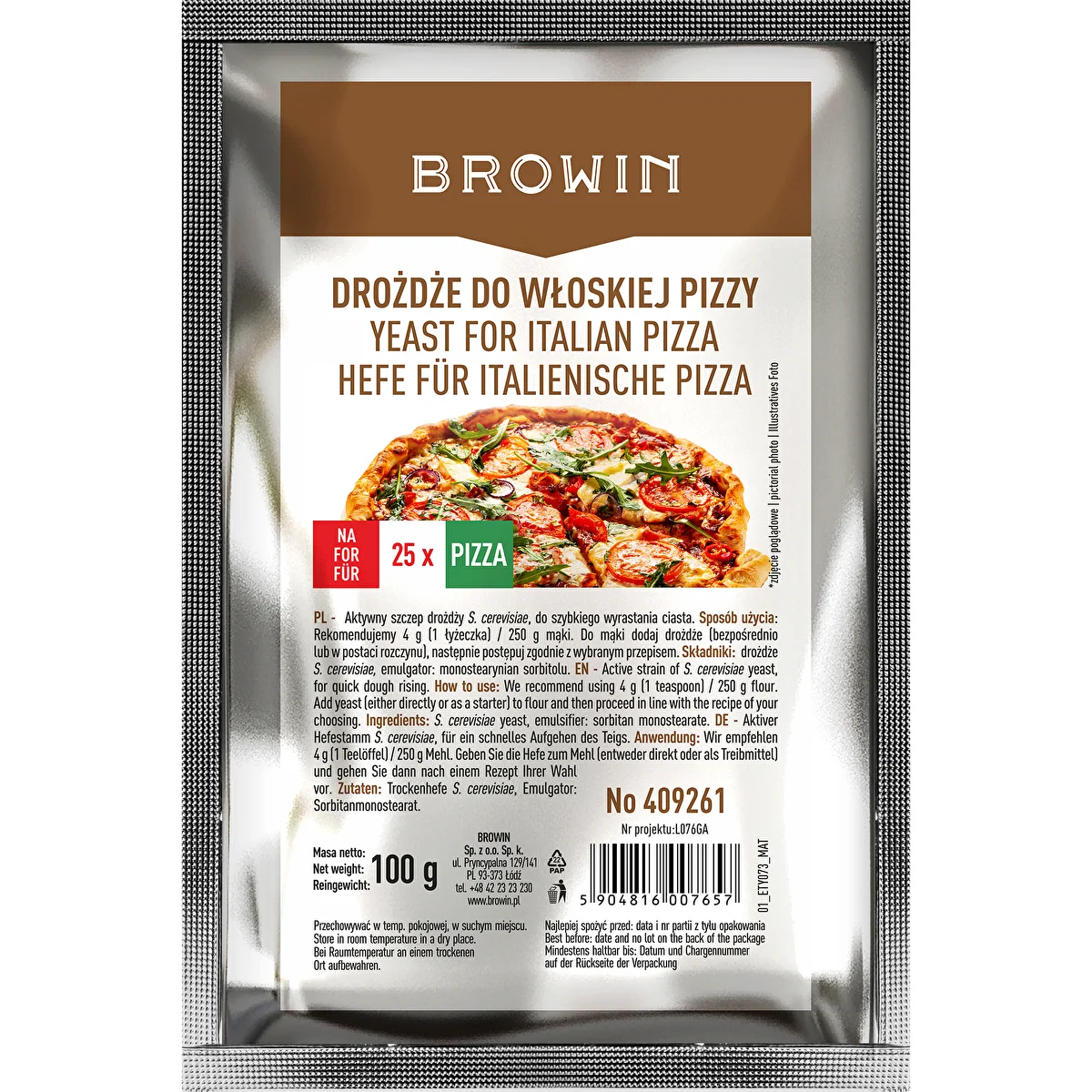 Tørgær til italiensk pizza - 100 g