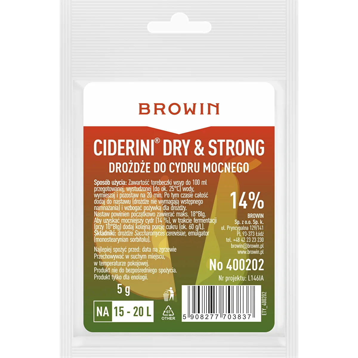 Cidergær Ciderini Strong, 5 g