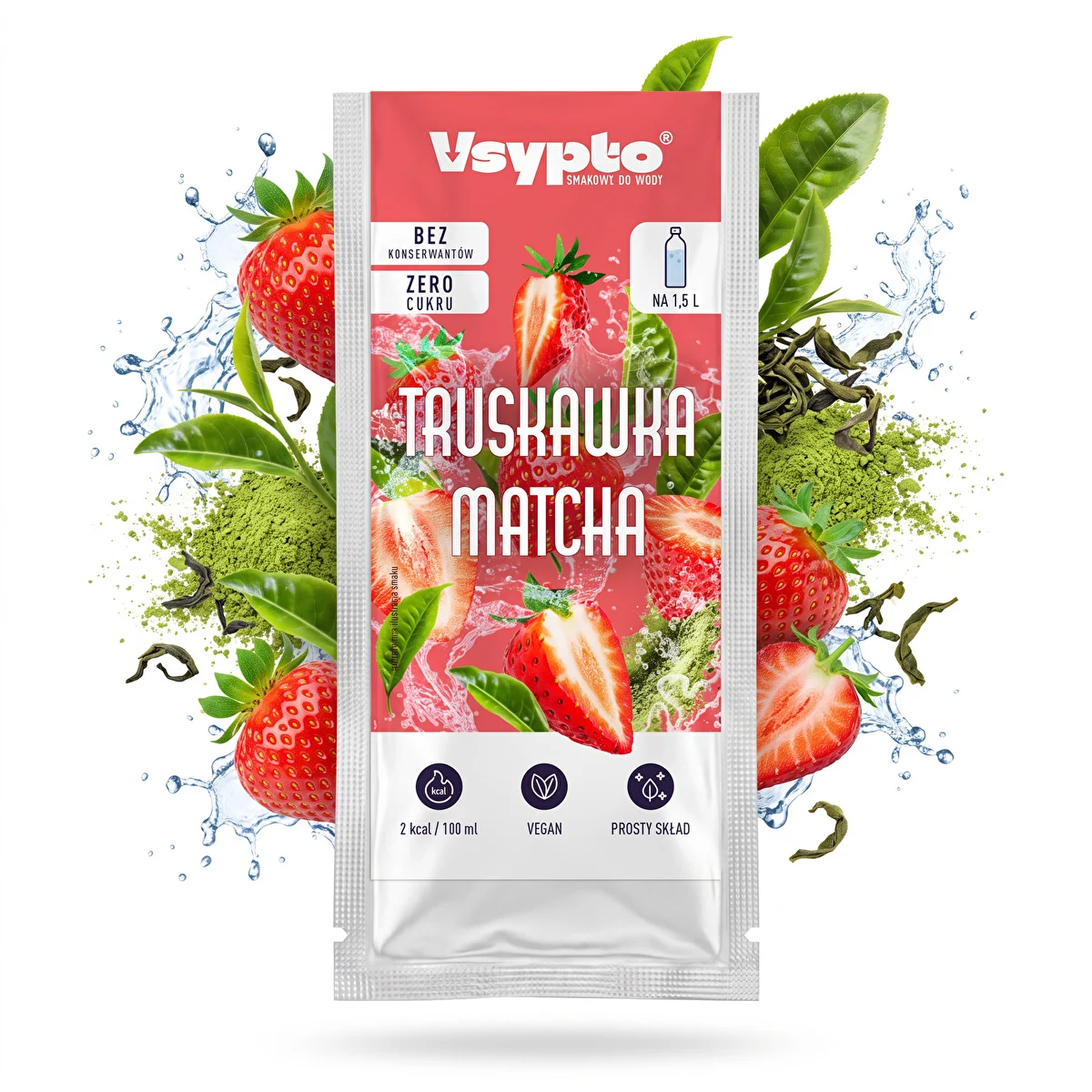 VSYPTO med smag af Jordbær & Matcha, 9 g