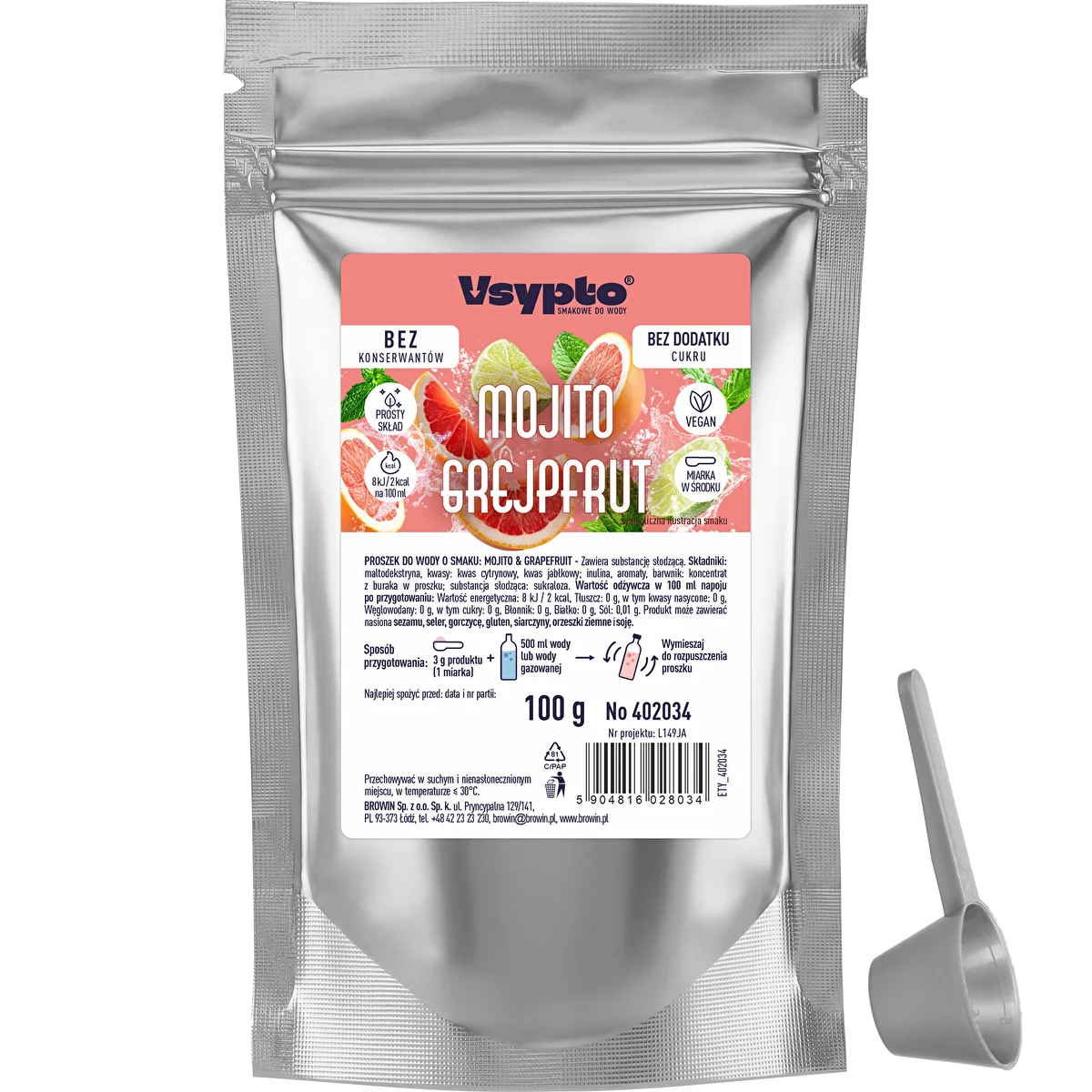 VSYPTO med mojito-grapefrugtsmag, 100 g