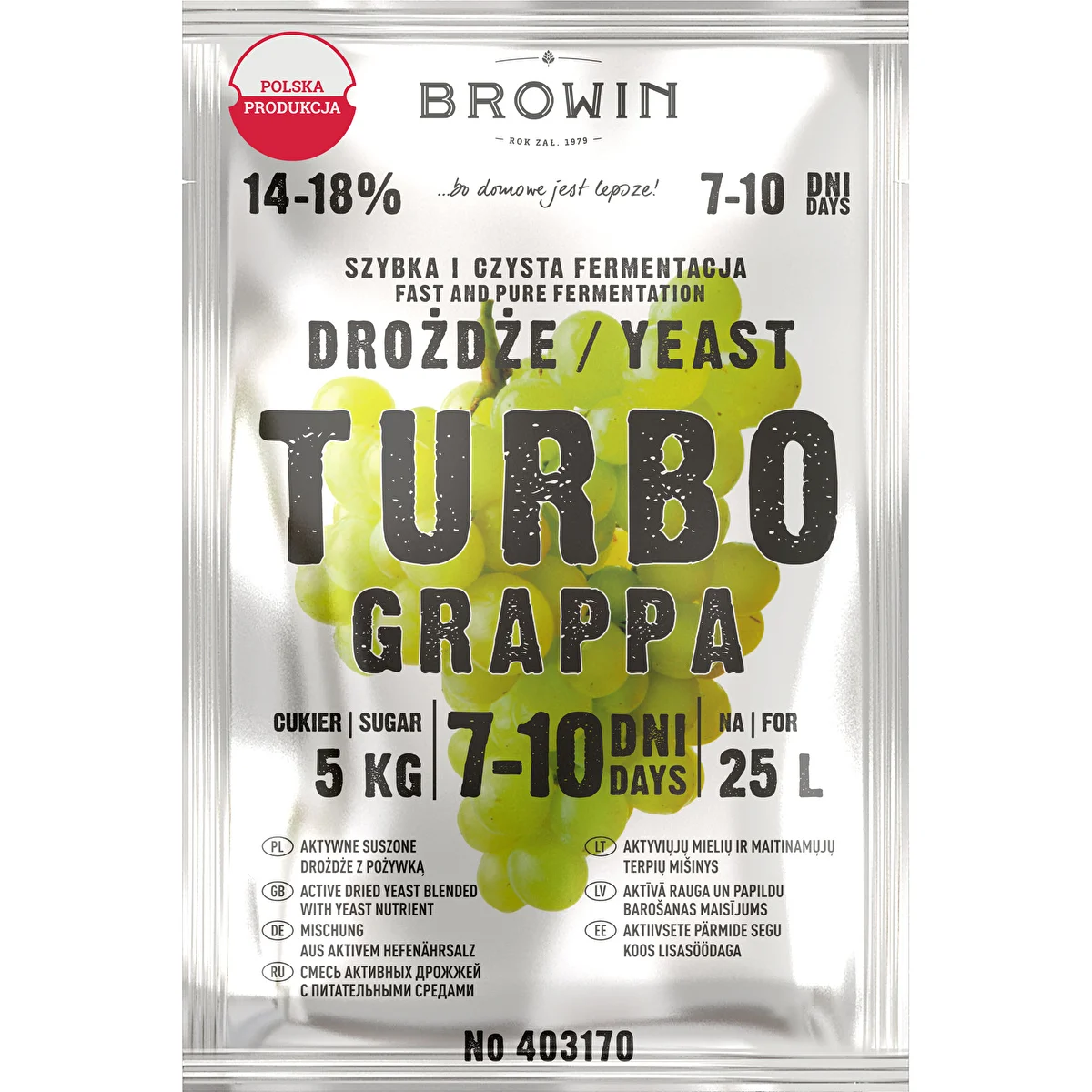 Destillerigær Turbo Grappa 7-10 dage