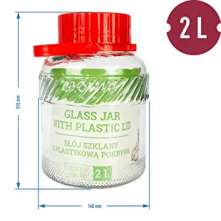 2L krukke med plastiklåg – photo 2