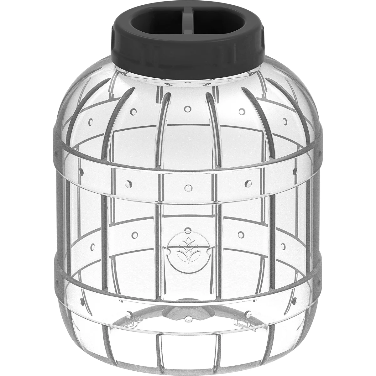 Uknuselig, multifunktionel krukke med sort låg, 5L