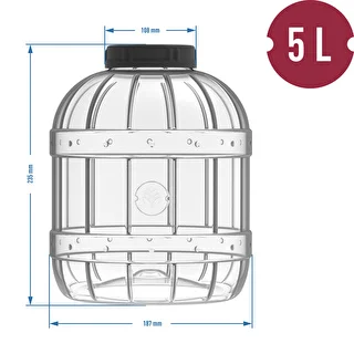 Uknuselig, multifunktionel krukke med sort låg, 5L – photo 4