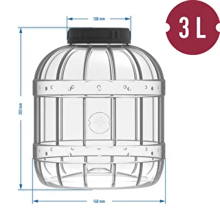 Brudsikker, multifunktionel krukke med sort låg, 3L – photo 4