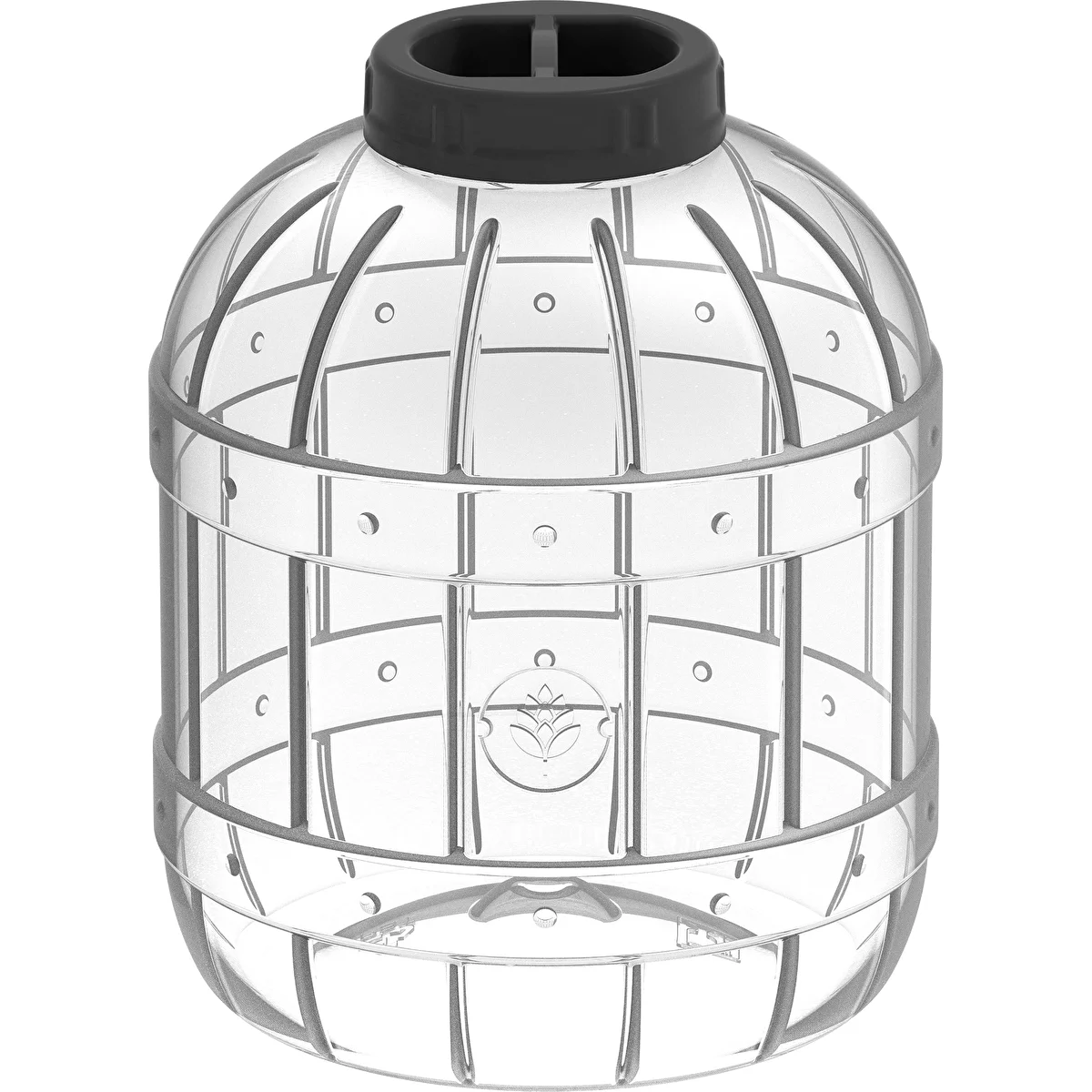 Uknuselig, multifunktionel krukke med sort låg, 10L